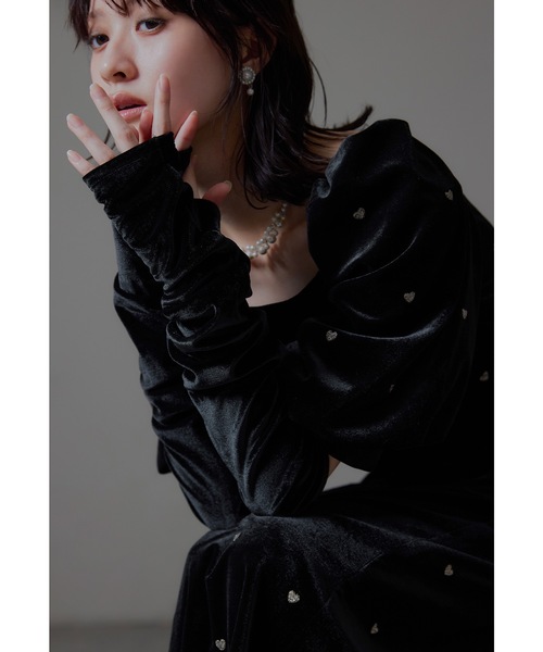 niana（ニアナ） ドレス スイートハートベロアドレス 結婚式 二次会