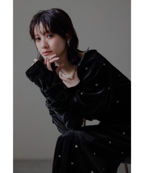 niana（ニアナ） ドレス スイートハートベロアドレス 結婚式 二次会