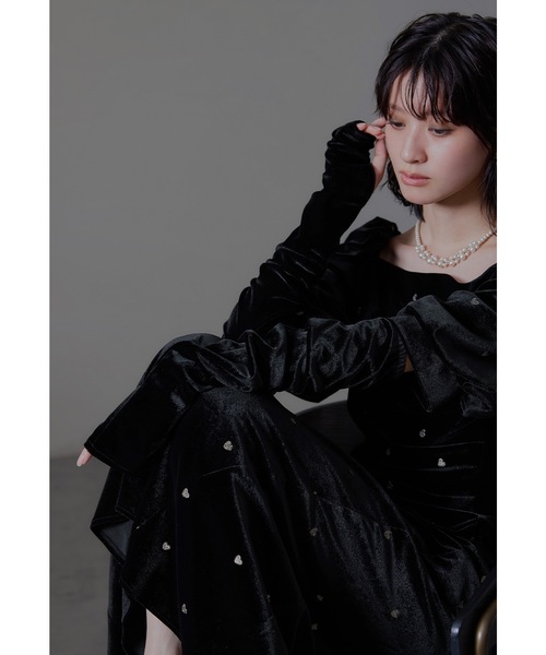 niana（ニアナ） ドレス スイートハートベロアドレス 結婚式 二次会