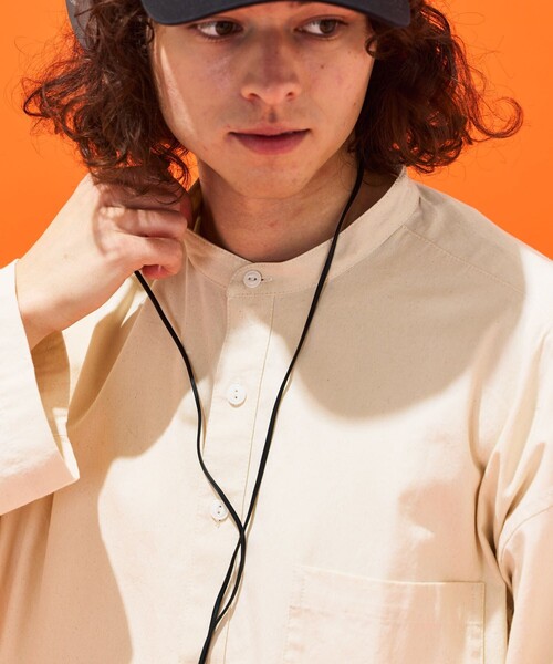 「HINSON」 長袖シャツ MEDIUM ベージュ メンズ_画像3