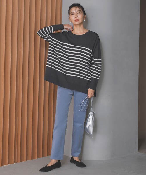 「UNFILO」 長袖ニット LARGE オレンジ レディース_画像4