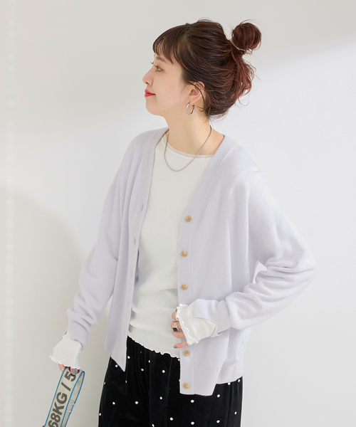 【美品】ICB カシミヤ カシュクールニット カーディガン サイズS B.C STOCK（ベーセーストック） ニット セーター 手洗い可 / カシミヤ