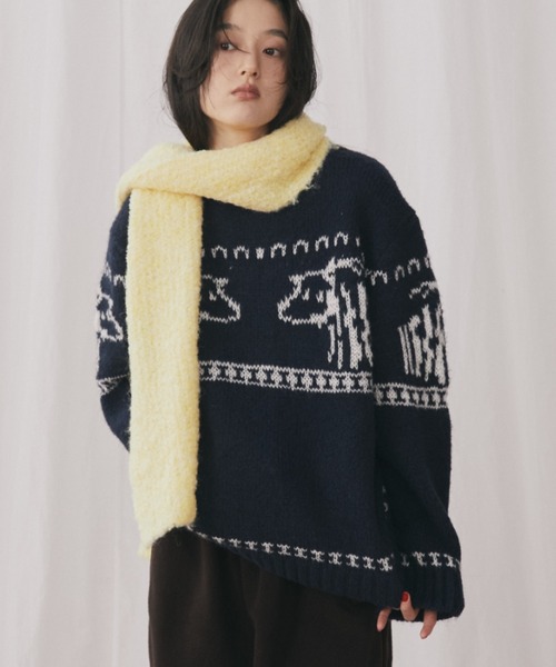 MERLOT（メルロー） ニット セーター ノルディックアニマルニット