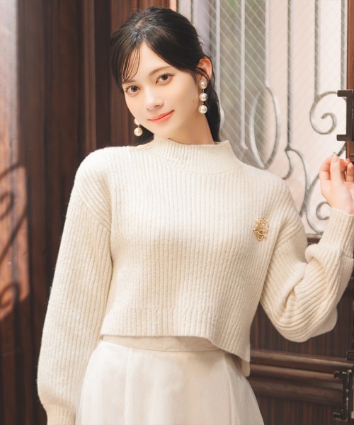 (取寄) シーシー レディース パール エンベリッシュ ポインテール セーター CeCe women Pearl Embellished Pointelle Sweater Buttercream WILLSELECTION（ウィルセレクション） ニット セーター 「12/5(fri)10