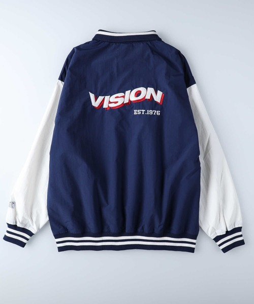 「VISION STREET WEAR」 ブルゾン M ホワイト×ネイビー メンズ_画像9