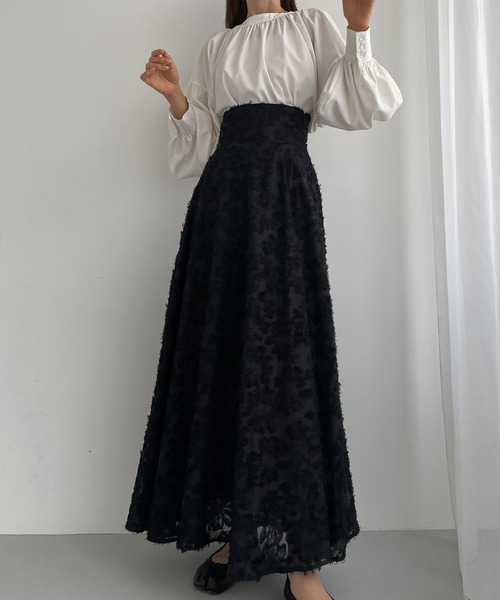 「Louere」 フレアスカート X-LARGE ブラック レディース_画像4