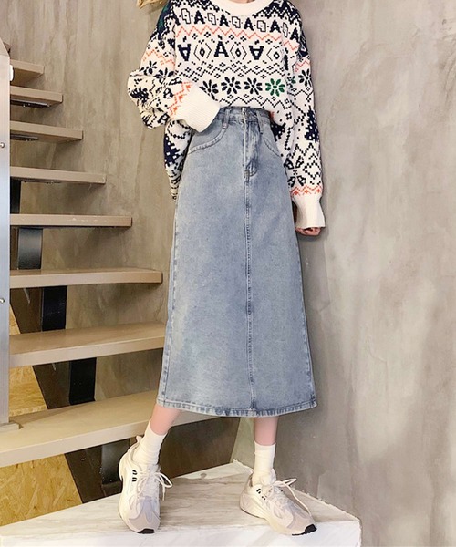 「Amulet」 デニムスカート L ブラック レディース_画像2