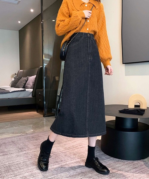 「Amulet」 デニムスカート L ブラック レディース_画像4