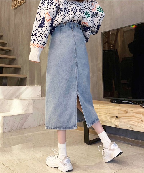 「Amulet」 デニムスカート L ブラック レディース_画像8