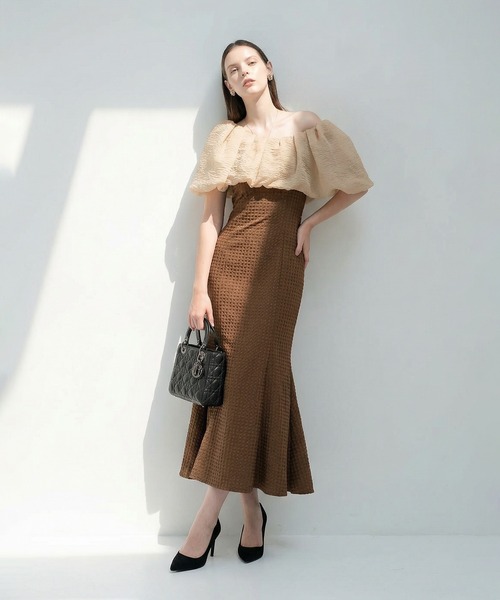Leja（レジャ） ドレス 「LEJA」2WAYオフショルダーパフスリーブ
