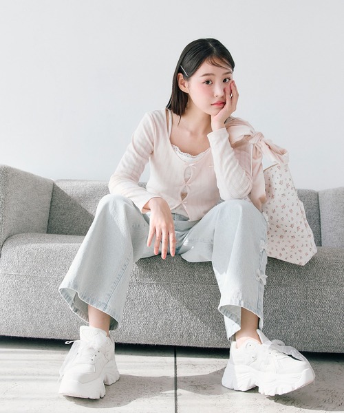 OLIVE des OLIVE（オリーブデオリーブ） tシャツ 映えリボントップス