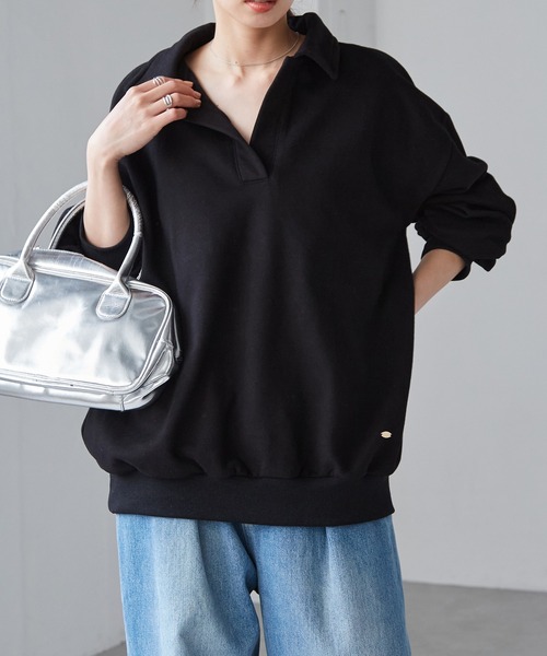 「RANAN」 スウェットカットソー L-XL グレー レディース_画像2