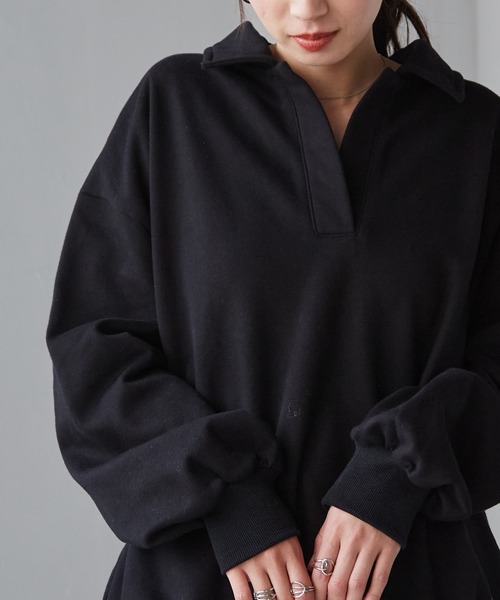 「RANAN」 スウェットカットソー L-XL グレー レディース_画像3