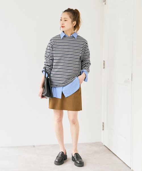 【新品未使用】spick&amp;span/ボーダーシャツ Spick＆Span（スピック アンド スパン） tシャツ マルチボーダーT
