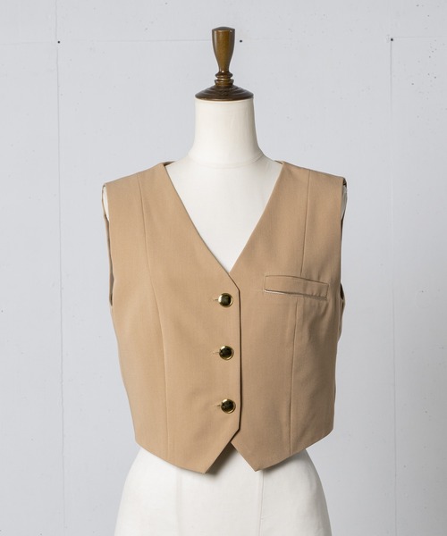 「JUST A NOON」 ベスト FREE ネイビー レディース_画像2