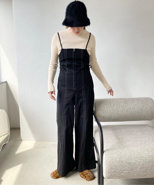 「SANSeLF」 オーバーオール FREE ホワイト レディース_画像3