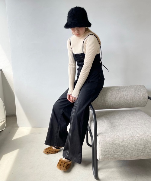 「SANSeLF」 オーバーオール FREE ホワイト レディース_画像4