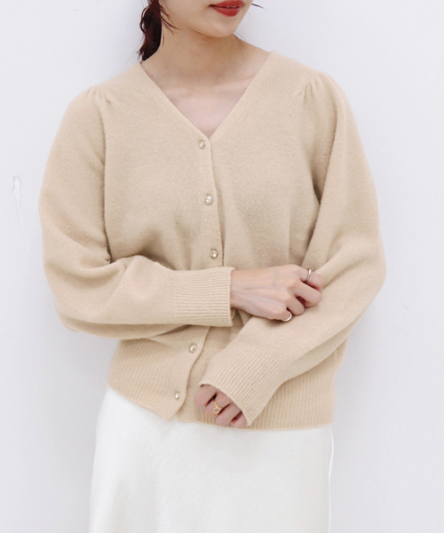 「IENA」 ニットカーディガン FREE ベージュ レディース_画像7