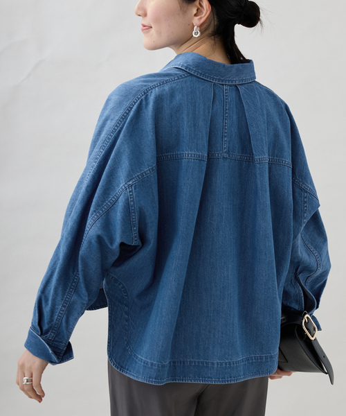 「VERMEIL par iena」 長袖シャツ FREE ブルー レディース_画像4