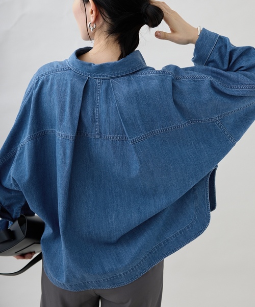 「VERMEIL par iena」 長袖シャツ FREE ブルー レディース_画像8