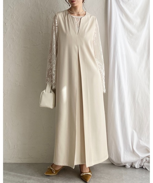 【web完売品】waac ジャンパードレス　レディース　ウェア　ワンピース She's Closet パーティードレス ワンピース 卒園式 卒業式 深Vネック
