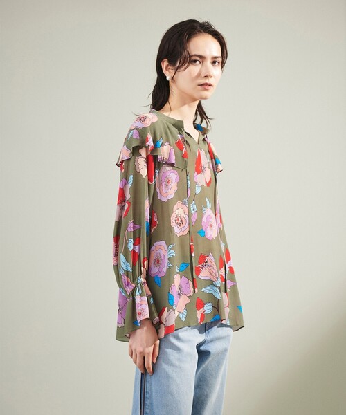 「GRACE CLASS」 長袖シャツ 36 カーキ レディース_画像3