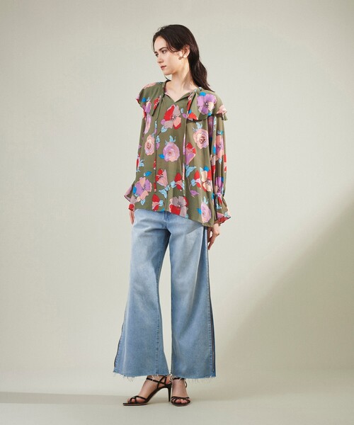 「GRACE CLASS」 長袖シャツ 36 カーキ レディース_画像5