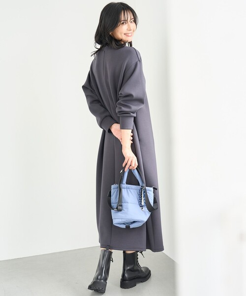 「UNFILO」 長袖ワンピース SMALL グレー レディース_画像3