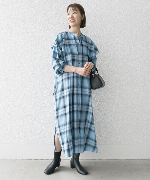 「SHIPS any」 長袖ワンピース ONE SIZE ブラック レディースの画像