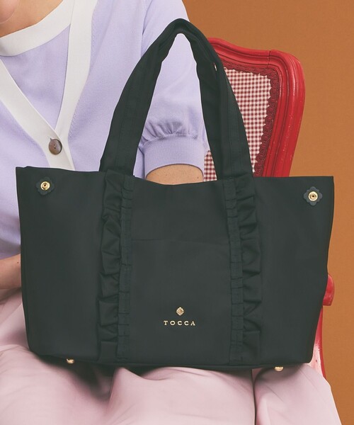 「TOCCA」 トートバッグ F ネイビー レディースの画像