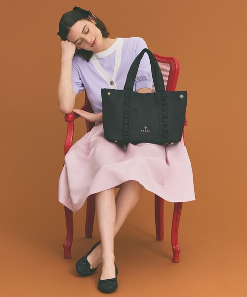 「TOCCA」 トートバッグ F ネイビー レディースの画像