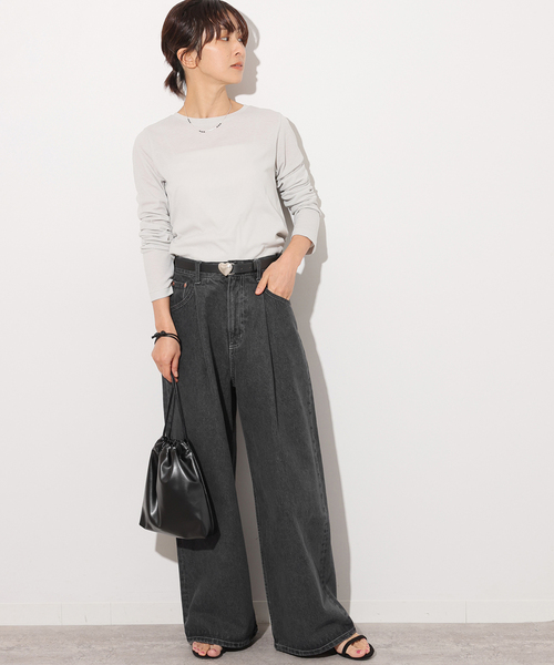 「JOURNAL STANDARD relume」 デニムパンツ 38 チャコールグレー レディースの画像