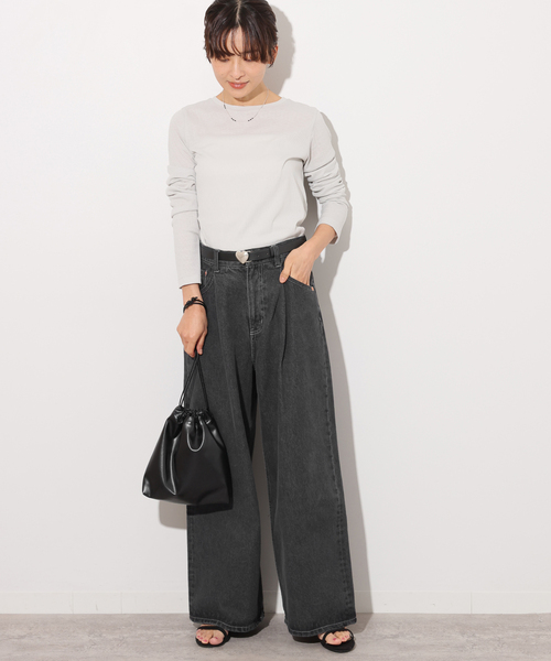「JOURNAL STANDARD relume」 デニムパンツ 38 チャコールグレー レディースの画像