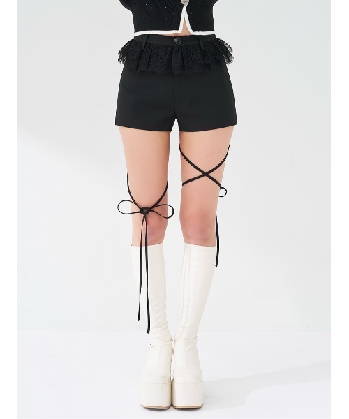 Darich（ダーリッチ） パンツ レースドッキングリボンショートパンツ