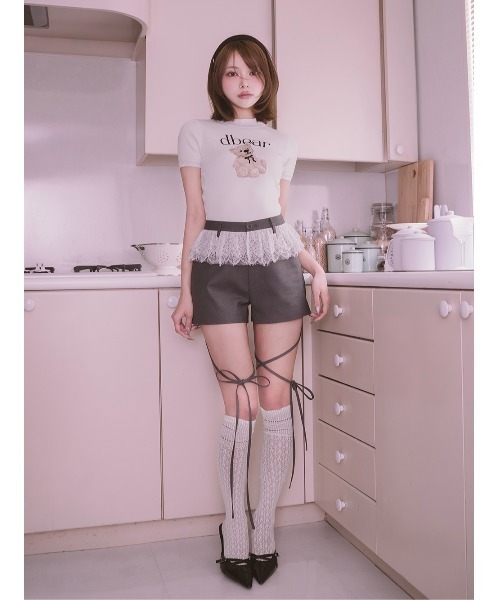 Darich（ダーリッチ） パンツ レースドッキングリボンショートパンツ