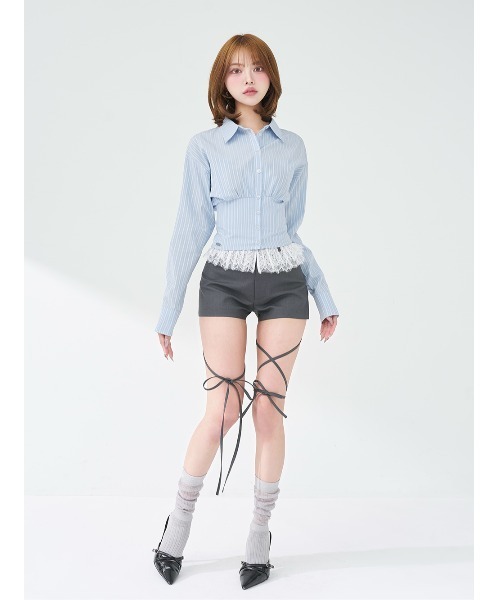 Darich（ダーリッチ） パンツ レースドッキングリボンショートパンツ