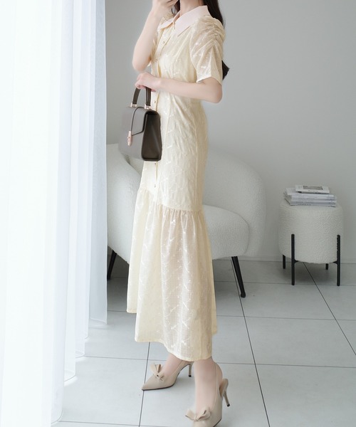 「mily bilet」 シャツワンピース LARGE ネイビー レディースの画像