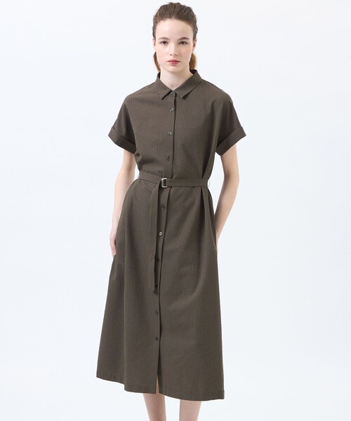 【近年 極美品】マッキントッシュフィロソフィー　シャツワンピース　洗える　マキシ MACKINTOSH PHILOSOPHY（マッキントッシュフィロソフィー） ワンピース
