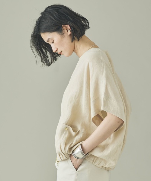 [新品]Curensology カレンソロジー リネンシャツ ベージュ Curensology（カレンソロジー）の「Curensology(カレンソロジー