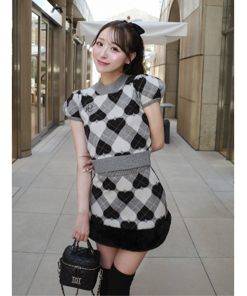 Darich ビジューリボンプリーツミニセットアップ BLK F 新品 Darich