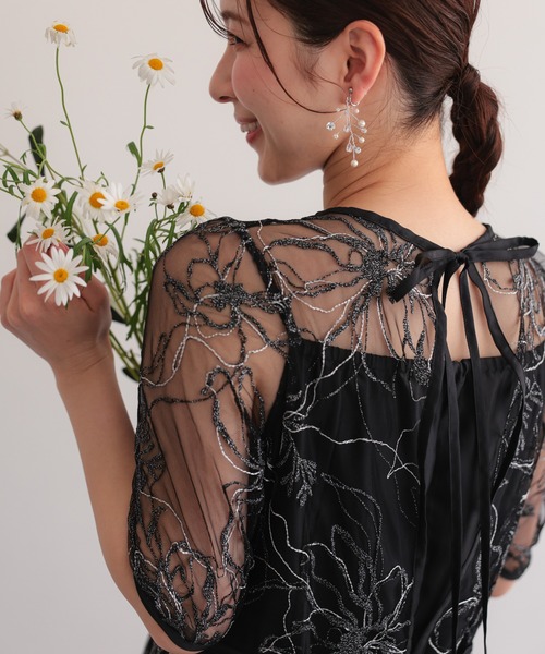 haremode（ハレモード） ドレス 花柄刺繍フレアドレス : ZOZOTOWN