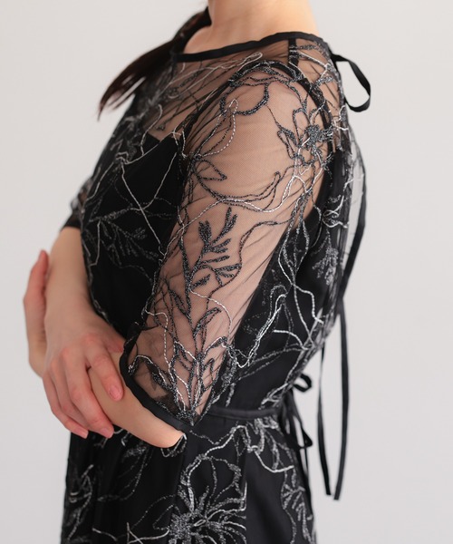 haremode（ハレモード） ドレス 花柄刺繍フレアドレス : ZOZOTOWN