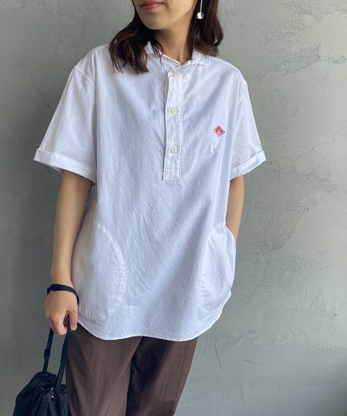Danton（ダントン） 半袖シャツ 40 ホワイト レディース : ZOZOTOWN