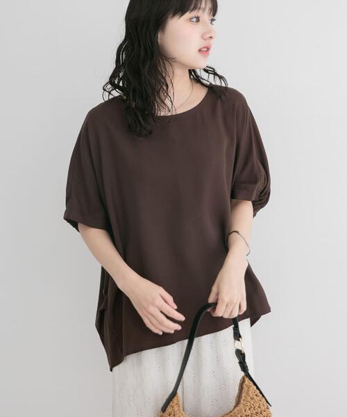 ブラウス シャツ REFINED LINEN ドルマンブラウス レディースの画像