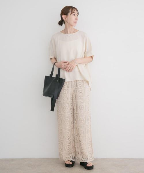 ブラウス シャツ REFINED LINEN ドルマンブラウス レディースの画像
