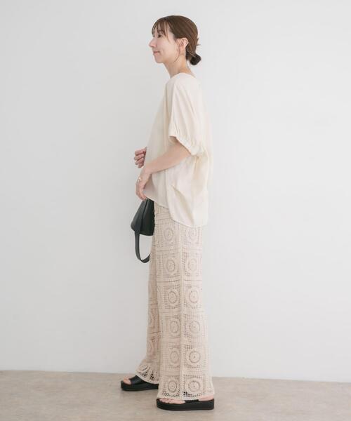 ブラウス シャツ REFINED LINEN ドルマンブラウス レディースの画像