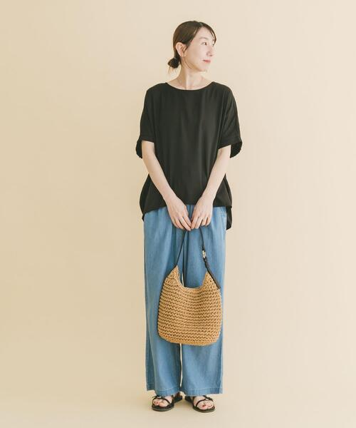 ブラウス シャツ REFINED LINEN ドルマンブラウス レディースの画像