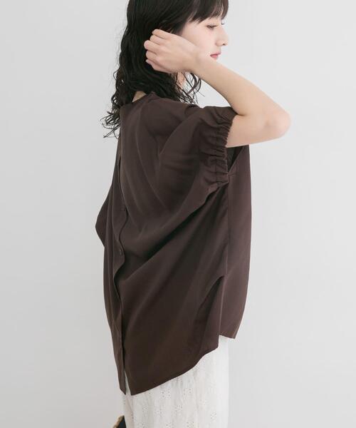 ブラウス シャツ REFINED LINEN ドルマンブラウス レディースの画像