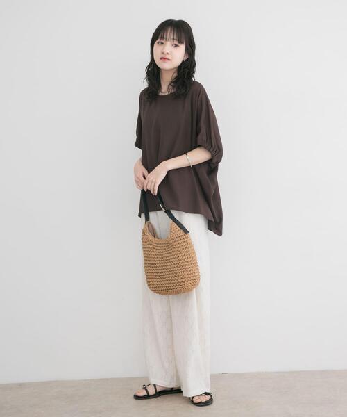 ブラウス シャツ REFINED LINEN ドルマンブラウス レディースの画像