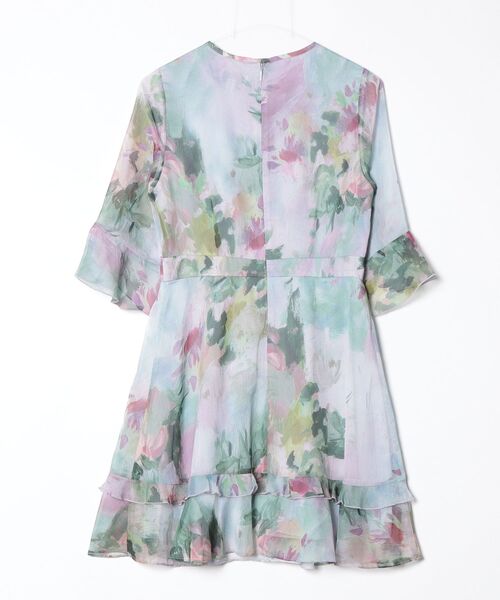 「Ted Baker」 花柄長袖ワンピース 1 パープル レディース_画像2